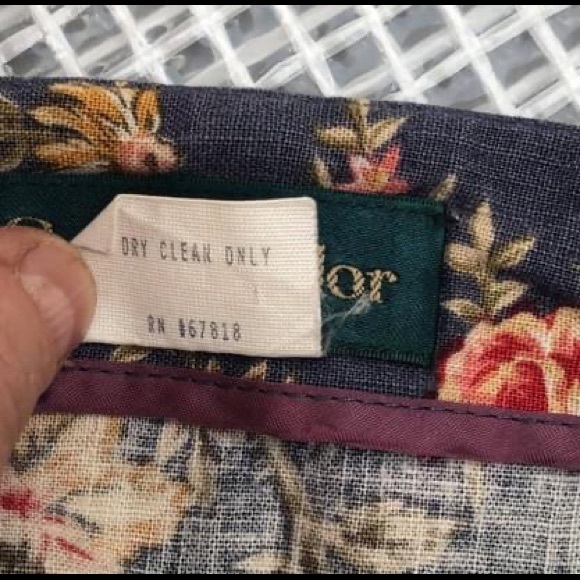 Vintage Linen Blend Floral Wrap Skirt Medium - Picture 4 of 4